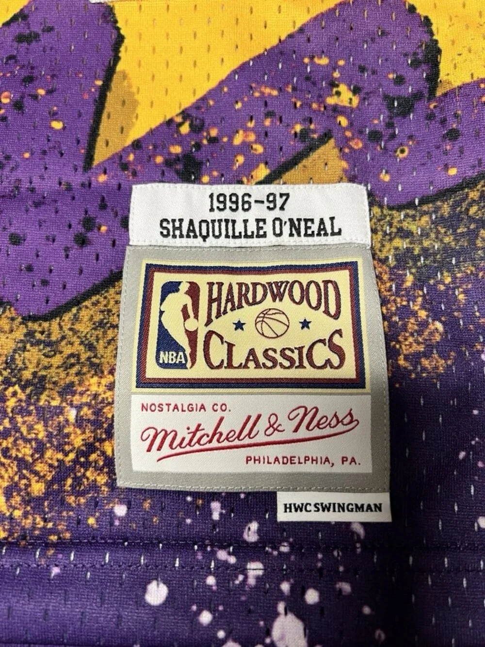 M&N LA Lakes Shaquille O'Neil Shaq Hyper Hoops Swingman Jersey And Shorts Set(S)
